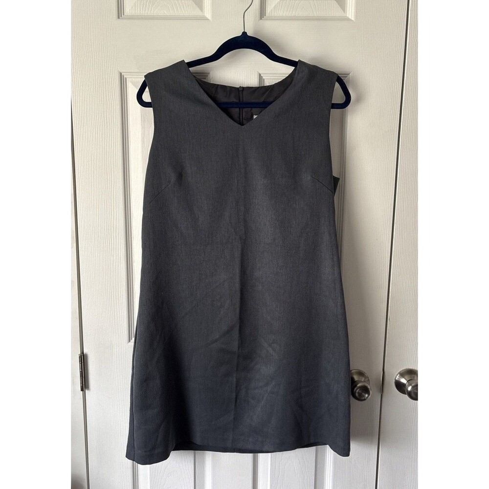 Vintage Ilyza New York Women's Size Large Gray Sheath Dress Business Or Casual